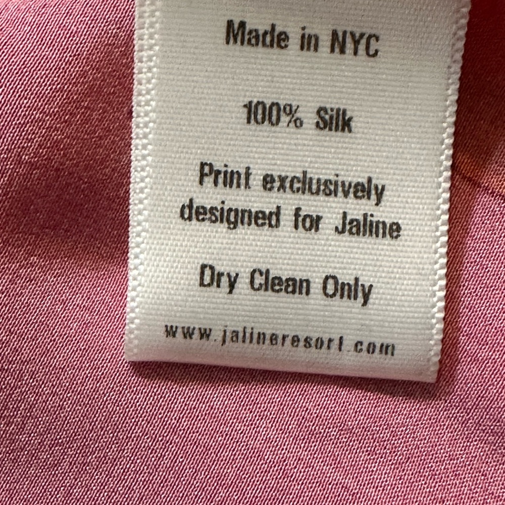 Jaline Resort Katherine Pink Silk Floral Dress size M - Picture 8 of 12